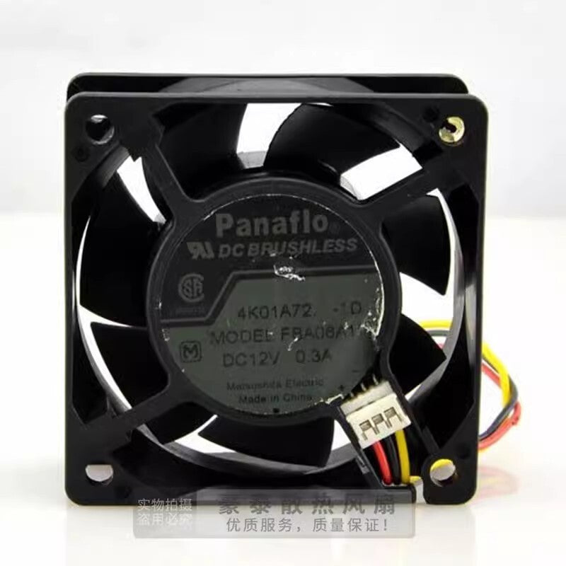 new PANAFLO FBA06A12V 6025 DC12V 0.3A 6CM 3-Wire Silent Cooling Fan