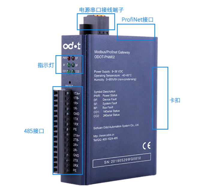 new ODOT Modbus rtu to Profinet communication protocol converter industrial gateway