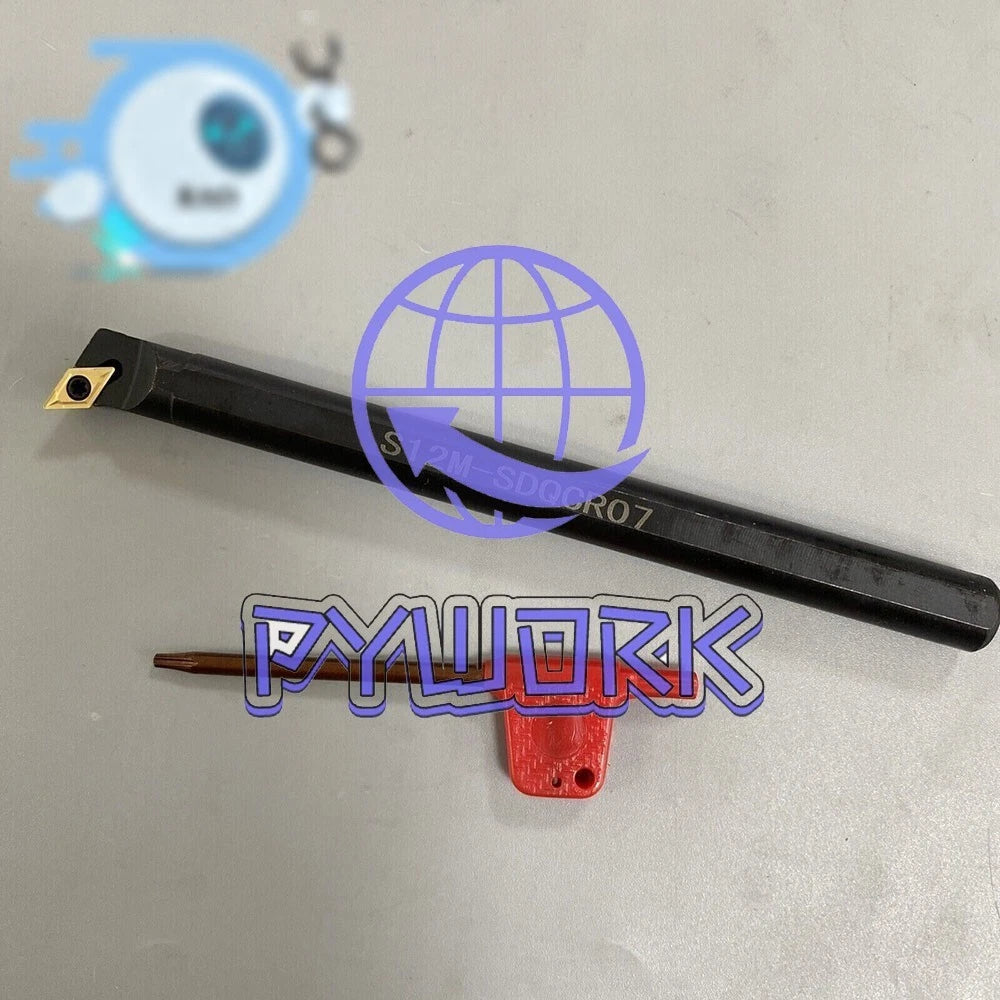 1/2 S12M SDQCR07 Lathe Boring Bar Turning Tool Holder DCMT070204 Carbide Inserts
