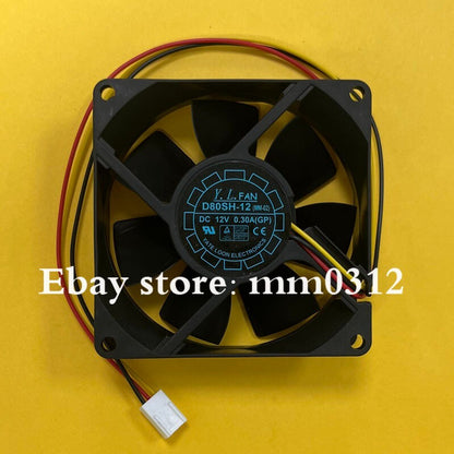 new YaLnFAN D80SH-12 8025 DC12V 0.30A 3-wire silent cooling fan
