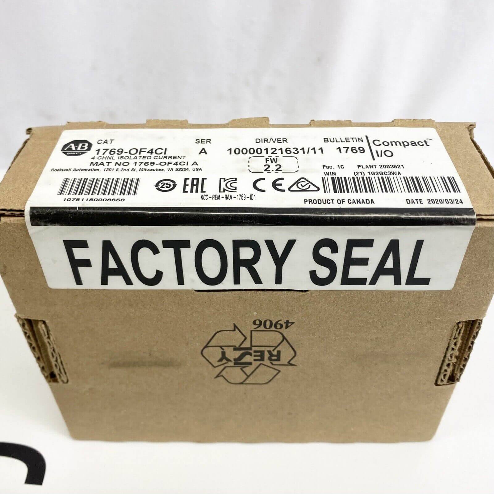 Allen Bradley 1769-OF4CI CompactLogix 4ch Isolated Current Module - ALLEN BRADLEY