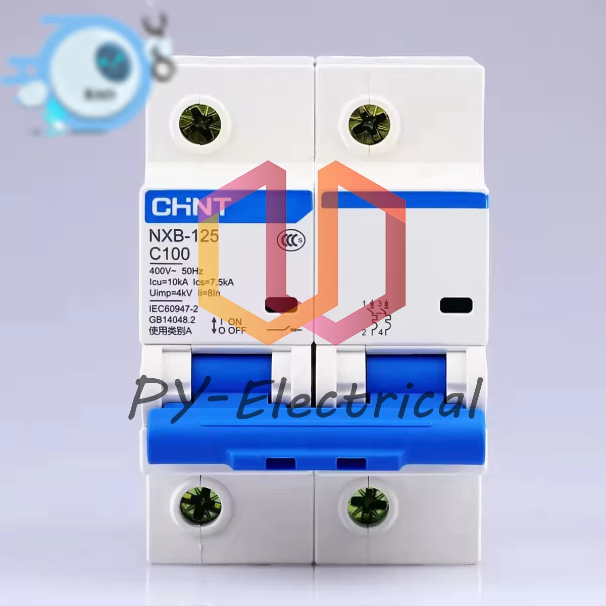 1Pcs For CHINT Air Switch Circuit Breaker Type C NXB-125 C100 2P 100A