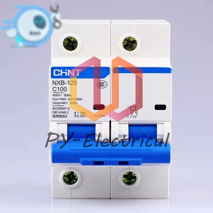 1Pcs For CHINT Air Switch Circuit Breaker Type C NXB-125 C100 2P 100A