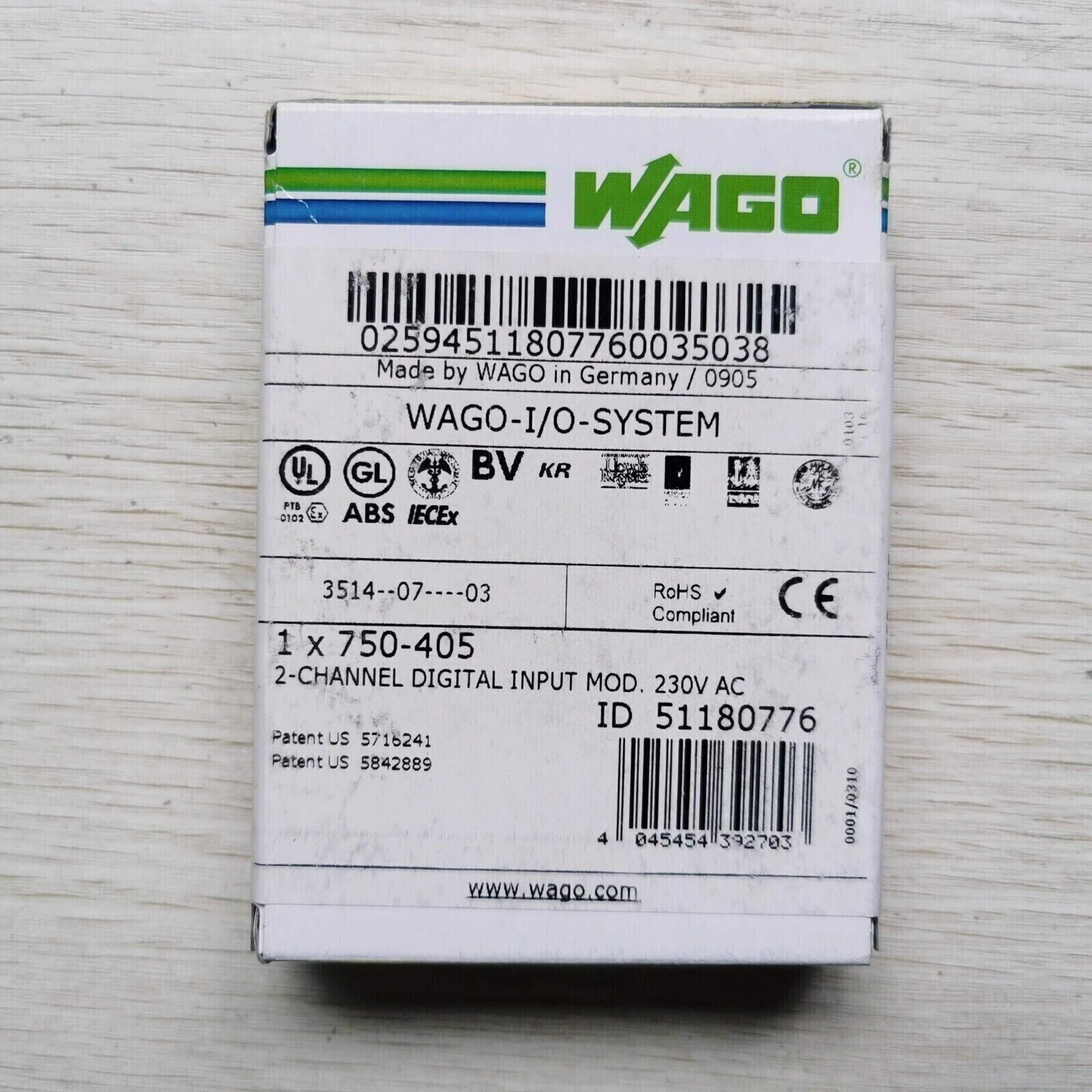 750-405 New In Box WAGO 750-405 2-Channel Digital Input Module 750405 WAGO