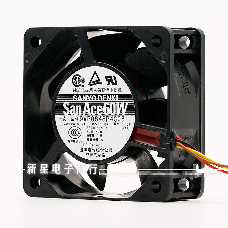 1pcs SANYO 9WP0648P4G06 6028 6CM 48V 0.1A Quiet IP55 Waterproof Fan