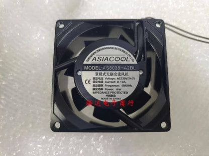 ASIACOOL AS8038HA2BL 8038 220V/240V 0.1A 16W 8CM Cooling Fan
