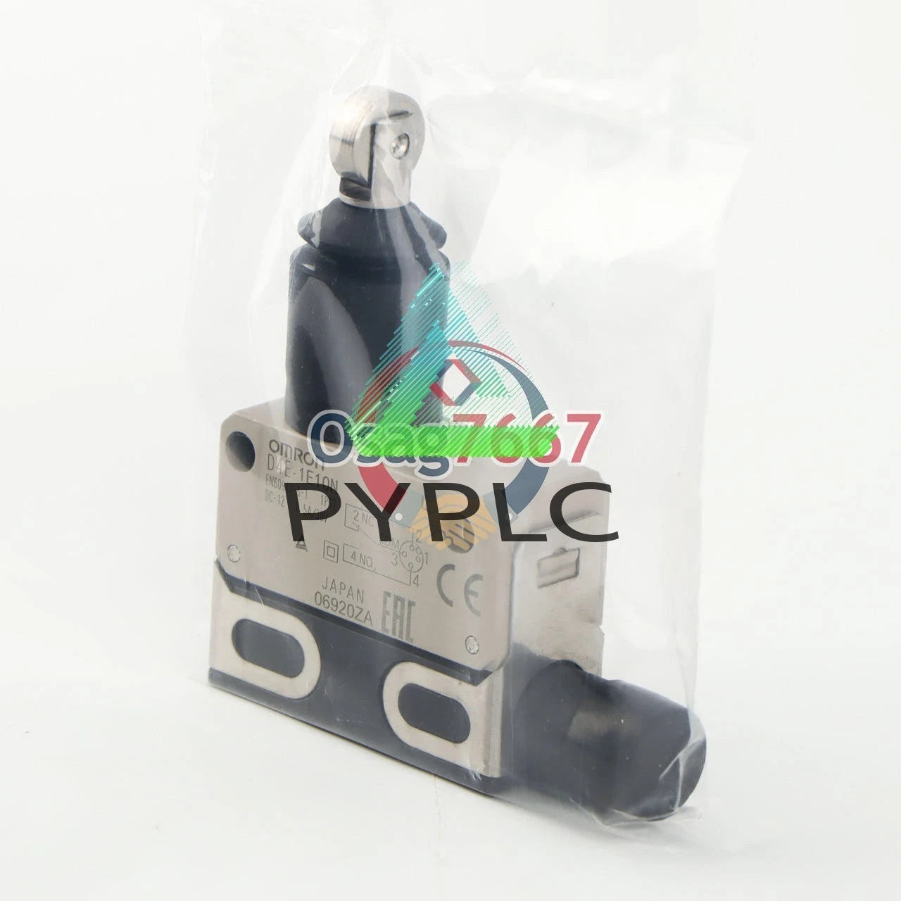One Omron D4E-1E10N travel limit switch
