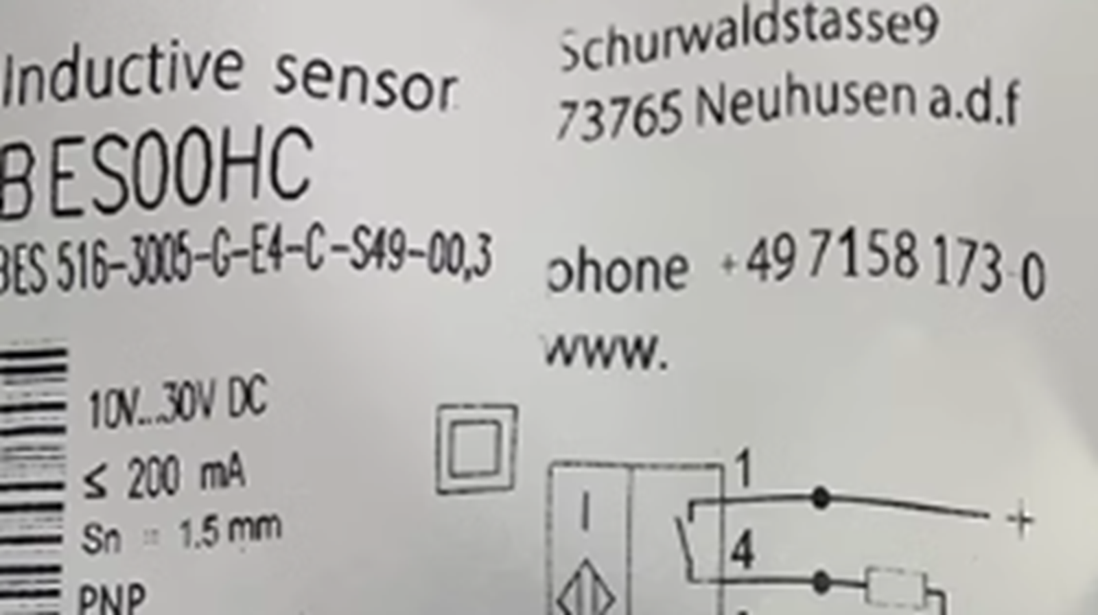 BALLUFF BES516-3005 Prox Switch Inductive Sensor G E4 C S49 00.3 - BALLUFF