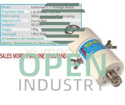 1:1 Waterproof HF Balun for 160m - 6m Bands (1.8 - 50MHz) 500W Waterproof