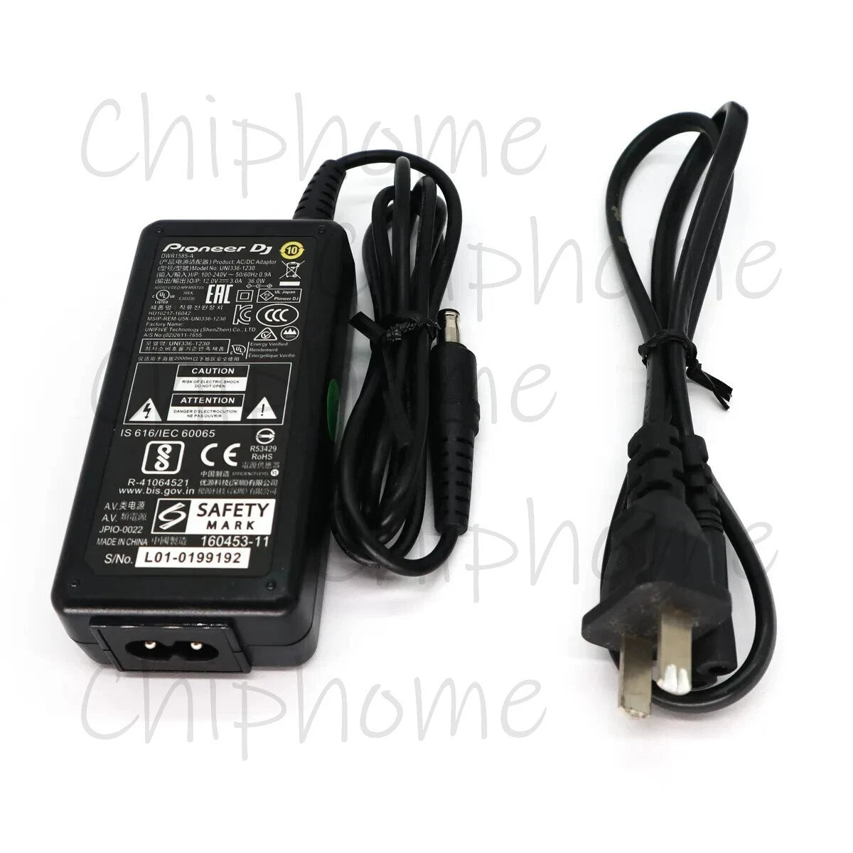 Pioneer DJ Controller DDJFLX10, DJC-TSP16, DWR1585, DWR1596 AC Adapter Charger