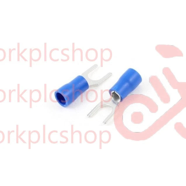 50Pcs Blue SV2-4 Furcate Pre-Insulating Fork Spade Crimp Terminals 16~14AWG M8
