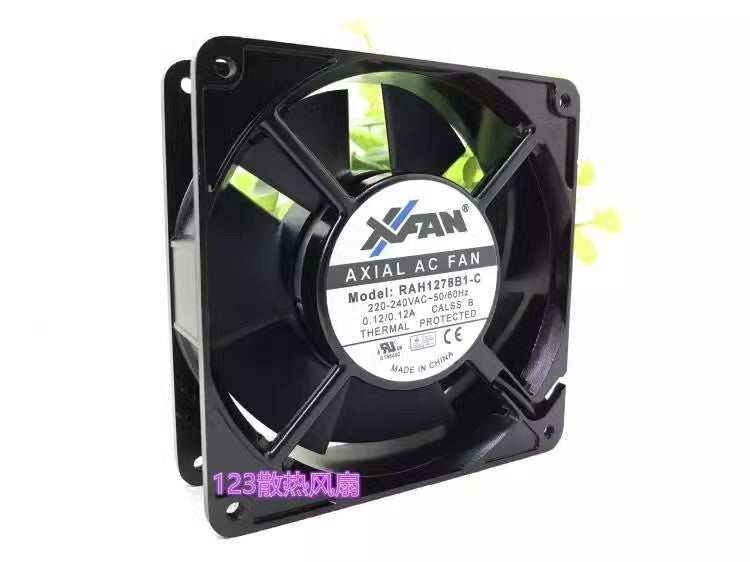 XFAN RAH1278B1-C 12738 AC220-240V 0.12A 12.7CM Thermal Fan with Aluminum Frame