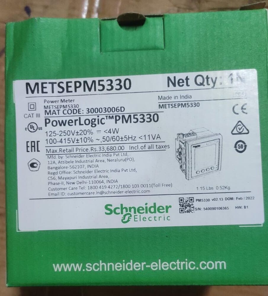 1PC METSEPM5330 Schneider Electric PM5330 Meter - New - SCHNEIDER ELECTRIC