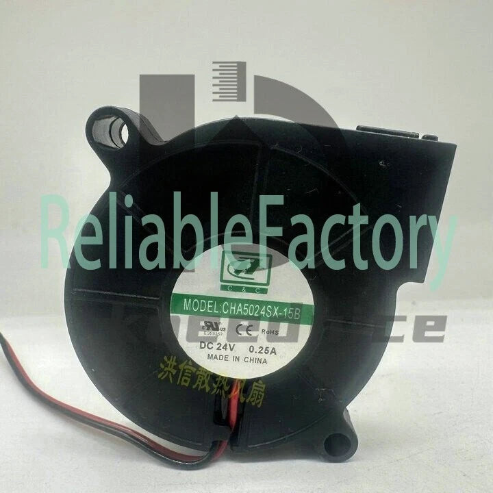 1 PCS C&C Fan CHA5024SX-15B DC24V 0.25A 5cm 2 Wire turbine blower cooling fan