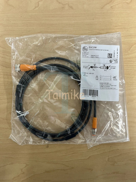 ! IFM EFECTOR EVC258 Sensor Connection 2m Cable - M12/M8 - Factory Sealed!