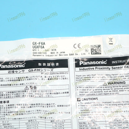 Panasonic Proximity Switch Sensor GX-F6A 1PC - PANASONIC