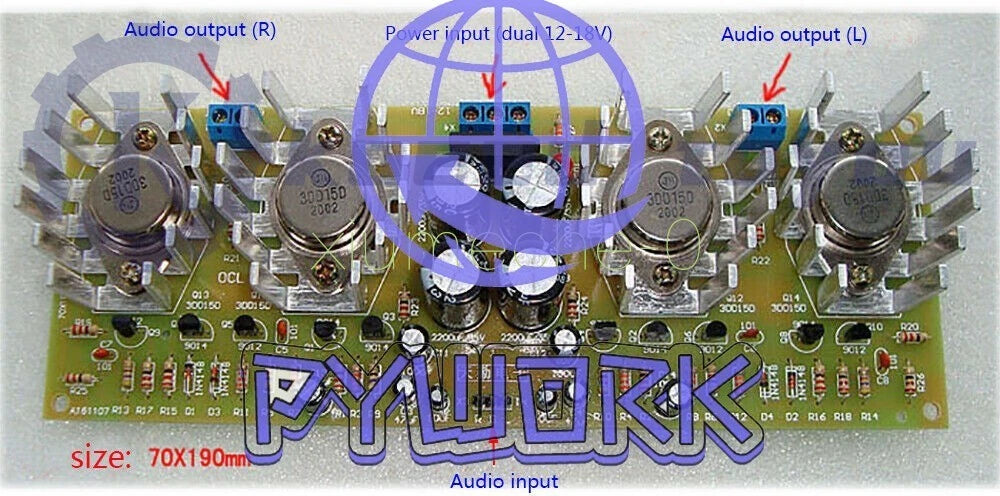 DIY Kits 100W*2 High Power OCL Two Channel Amplifier Board Module Electronic