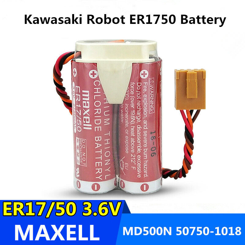 new Kawasaki Robot ER1750 Battery MD500N 50750-1018 MAXELL ER17/50 3.6V