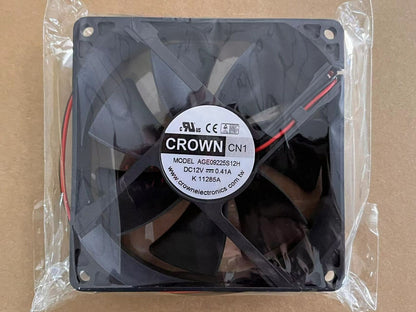 new CROWN 9CM 9225 12V 0.41A  AGE09225S12H Cooling Fan 2 Wires