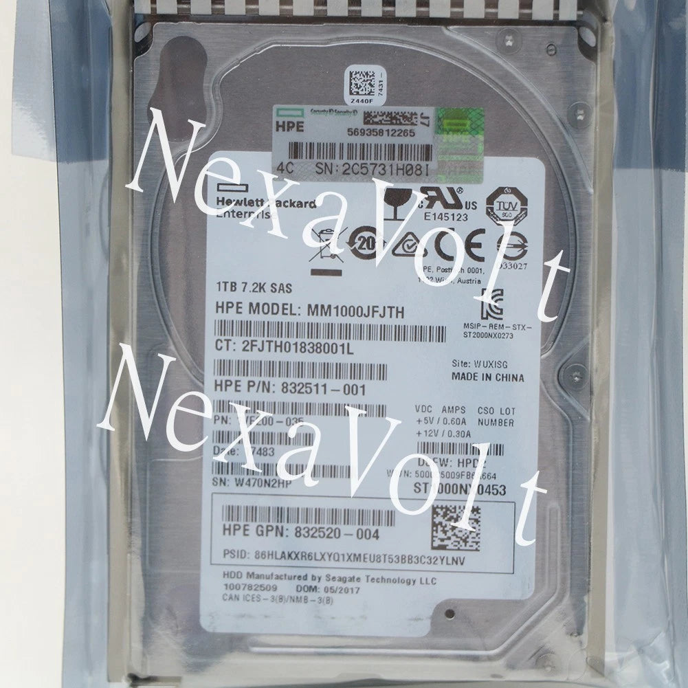 1PCS SAS SC HDD G9 G8 HPE 832984-001 832514-B21 1TB 7.2K 12G SFF 2.5