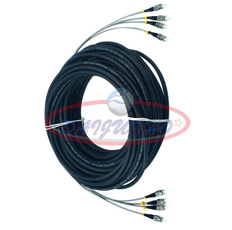 used 50M Field Outdoor Fiber Patch Cord ST-ST 4 Strand 9/125 Single Mode