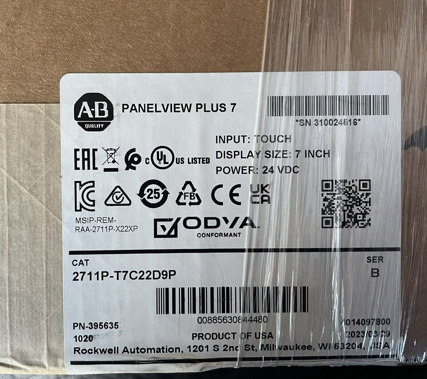 Allen-Bradley 2711P-T7C22D9P PanelView Plus 7 Terminal - ALLEN-BRADLEY