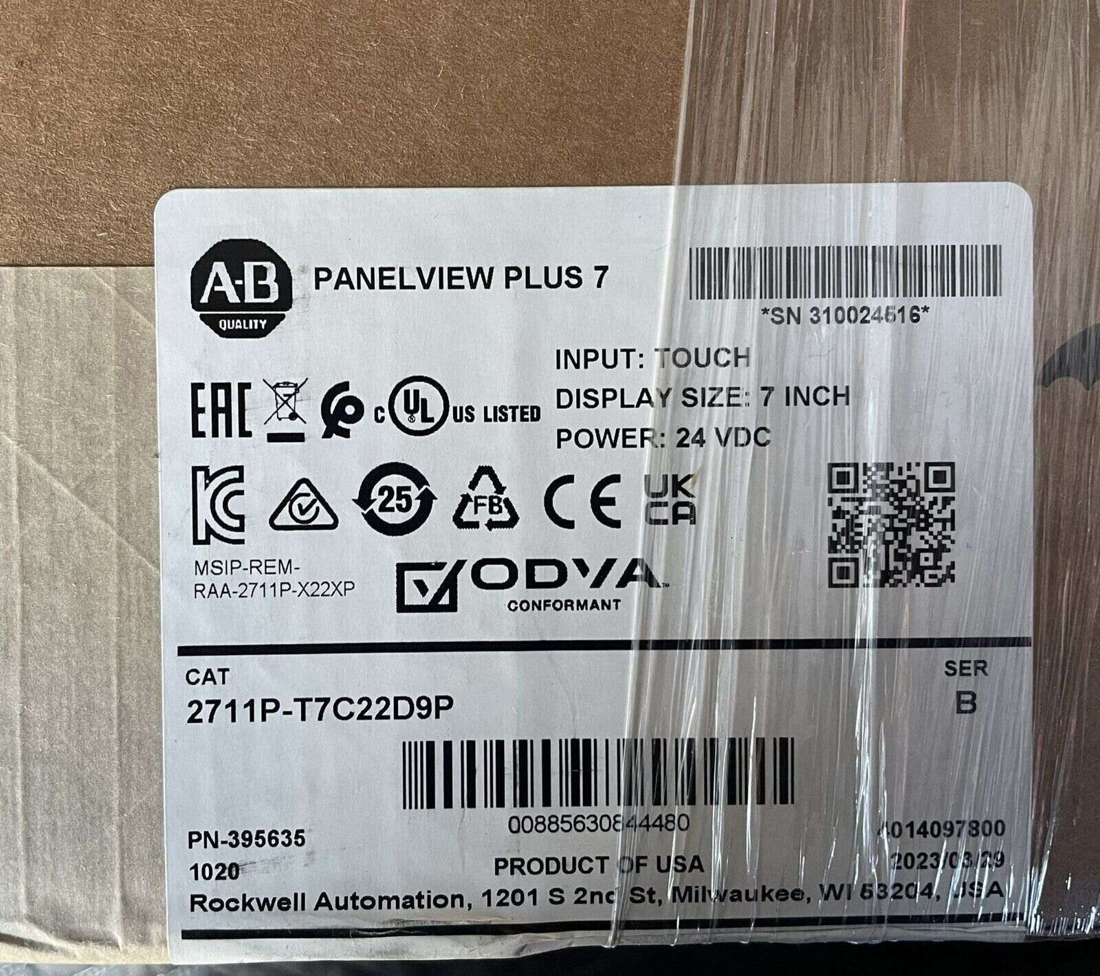 Allen-Bradley 2711P-T7C22D9P PanelView Plus 7 Terminal - ALLEN-BRADLEY