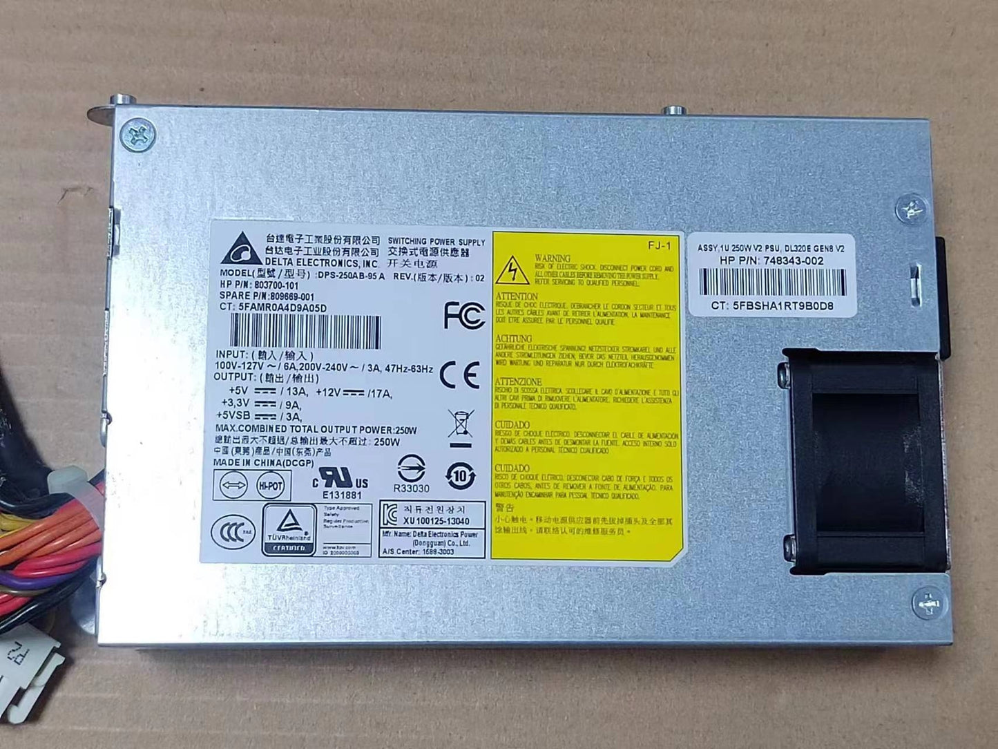new Power Supply 803700-001 748343-002 DPS-250AB-95 for HP DL320e Gen8 V2 250W