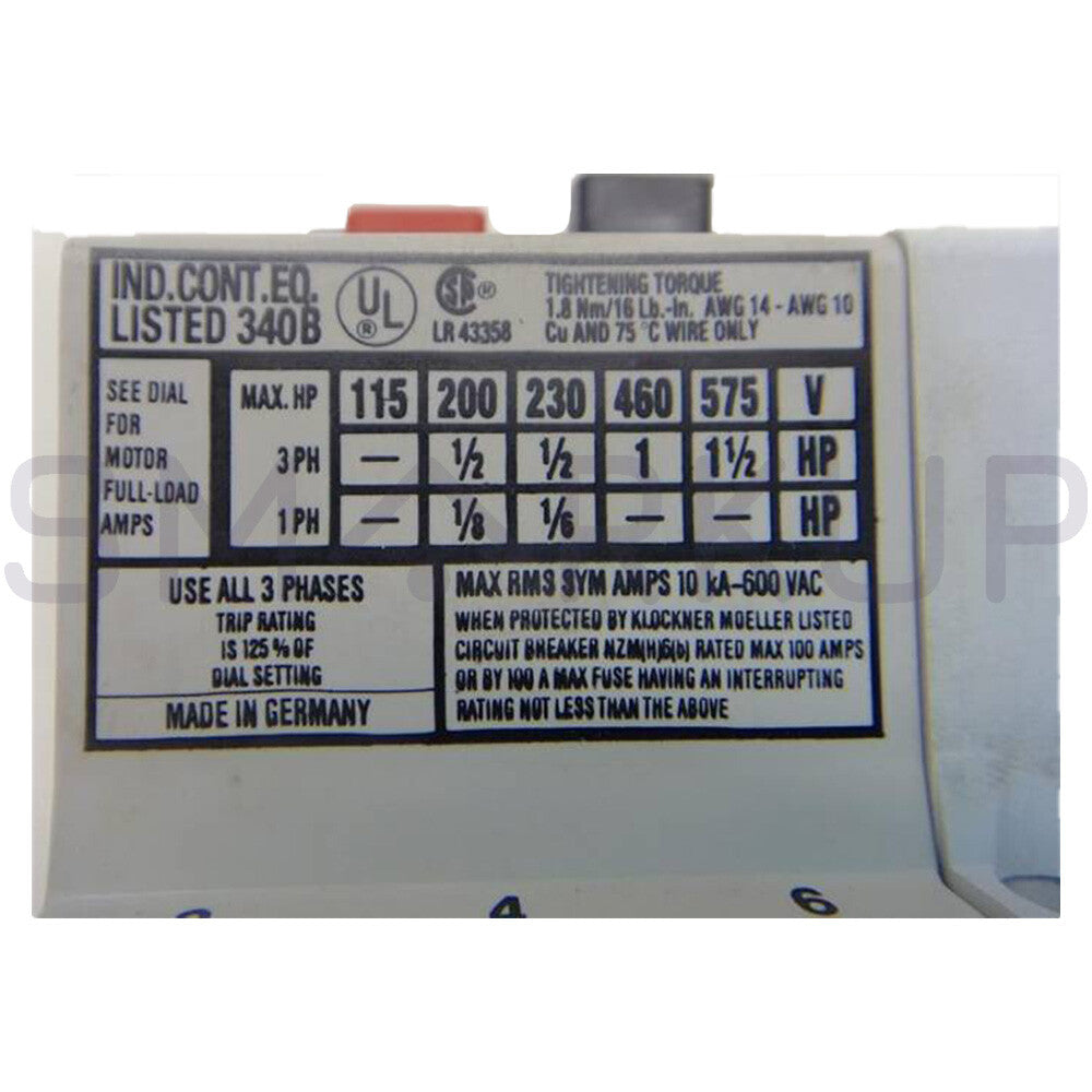 new In Box MOELLER PKZM1-2.4A PKZM1-2,4A Motor Circuit Breaker