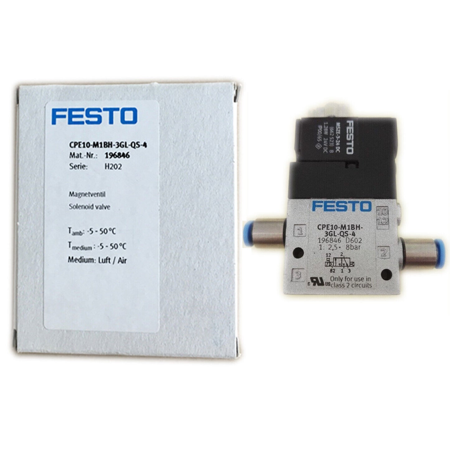 FESTO Solenoid Valve CPE10-M1BH-3GL-QS-4 196846 - FESTO