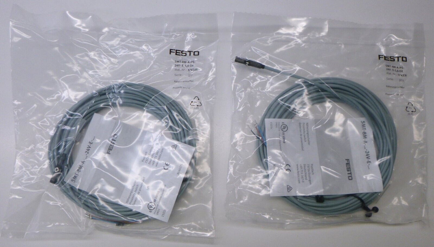 new Festo SMT-8M-A-PS-24V-E-5,0-OE 574336 Magnetic Switch One - FESTO