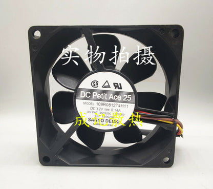 1pcs Sanyo 109R0812T4H11 8025 DC12V 4-wire silent cooling fan