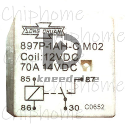 1PC SongChuan 897P-1AH-C M02 12VDC Power Relay 4Pins 70A 14VDC