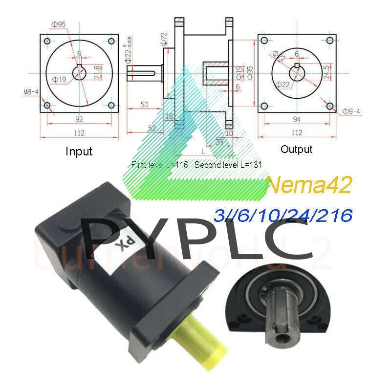 Nema42 Planetary Gearbox Gear Head for Servo Motor Speed Reducer CNC 3/5/6/10:1