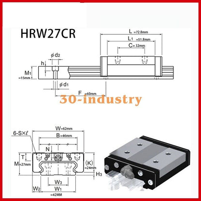1Pcs HRW27CR Linear Guide Slider for Precision Motion Control - PRODUCTVENDOR