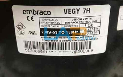 Embraco VEGY 7H Inverter Compressor - 1PC New Unit - EMBRACO