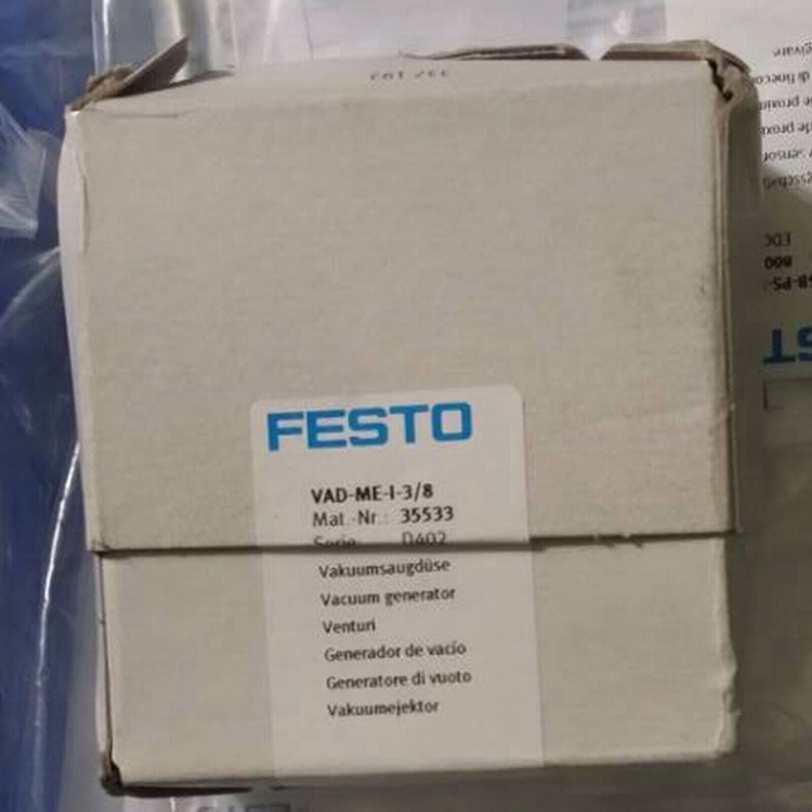 new ONE  FESTO VAD-ME-I-3/8 35533 Vacuum Generator FESTO