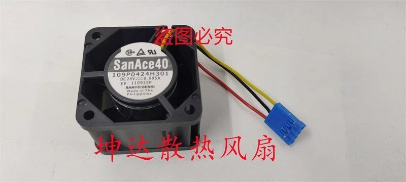 Sanyo 109P0424H301 DC24V 0.095A 3-Pin 4CM Drive Silent Cooling Fan