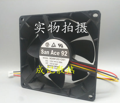 1pcs Sanyo 9G0912G1D01 90*90*38mm 12V 0.58A large air volume chassis fan
