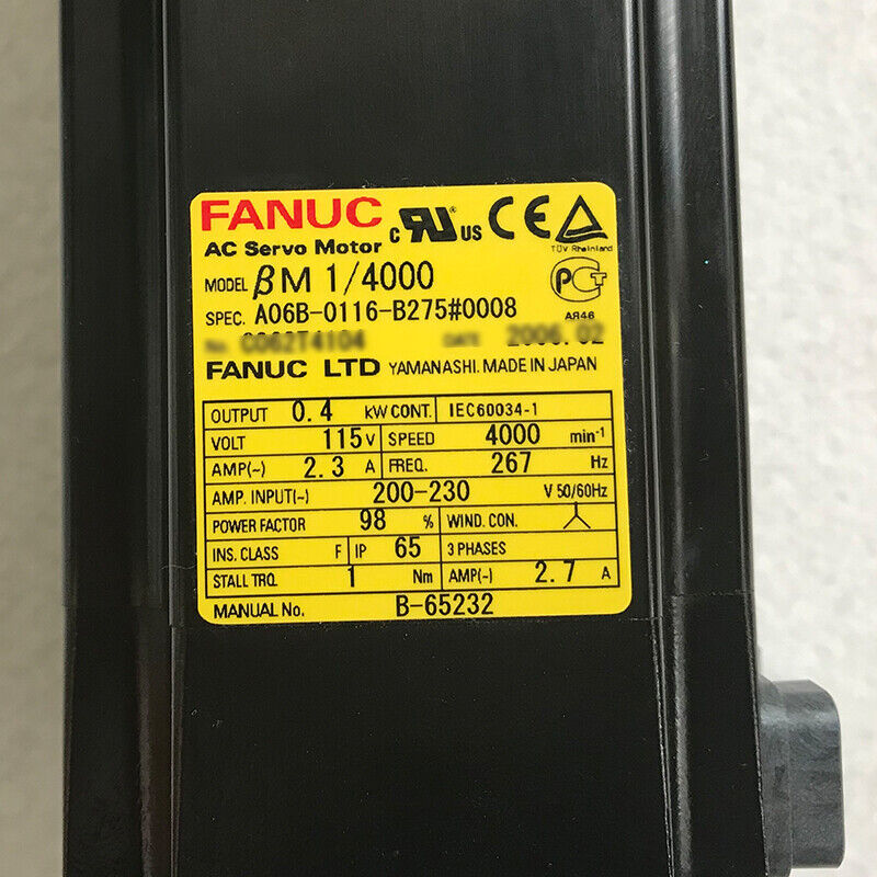 New FANUC Servo Motor A06B-0116-B275#0008 - High Performance - FANUC