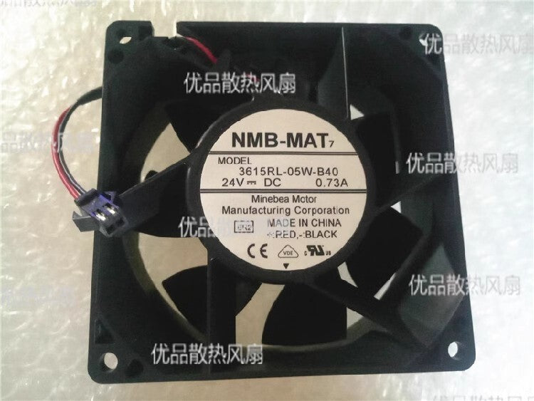 NMB-MAT7 3615RL-05W-B40 DC24V 0.73A 9CM 2-Pin Inverter Cooling Fan