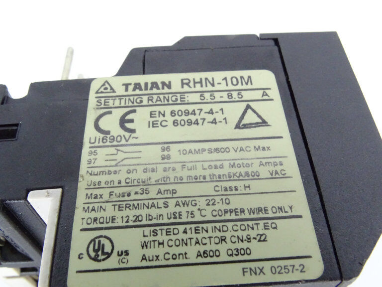 TECO WESTINGHOUSE RHN-10M/8.5A Relay - TECO WESTINGHOUSE