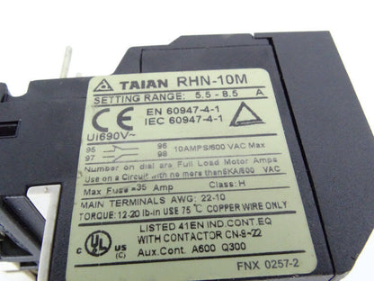 TECO WESTINGHOUSE RHN-10M/8.5A Relay - TECO WESTINGHOUSE