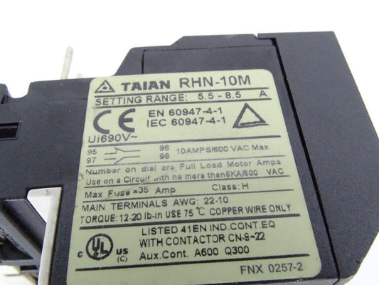 TECO WESTINGHOUSE RHN-10M/8.5A Relay - TECO WESTINGHOUSE