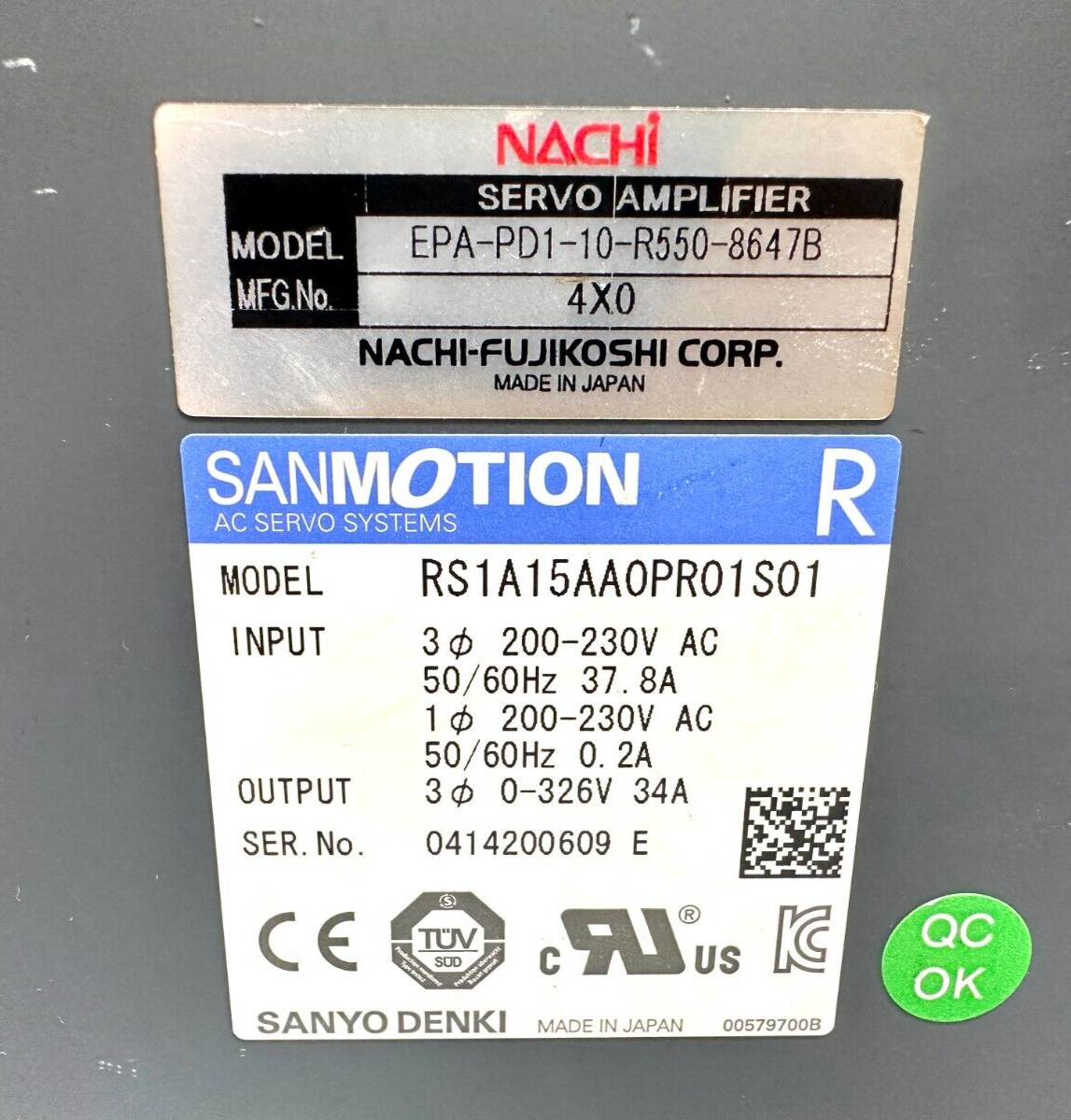 used Sanyo Denki RS1A15AA0PR01S01 Servo Drive - SANYO DENKI