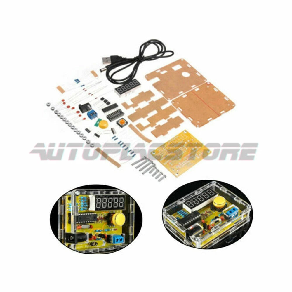 Crystal Oscillator Freq Counter Meter Tester Kit + Case + Cable DIY Digital LED
