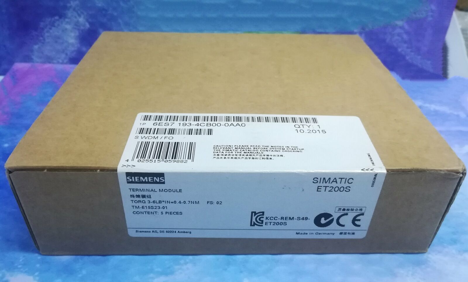 new 1 PC  Siemens 6ES7193-4CB00-0AA0 In Box 6ES7193-4CB00-0AA0