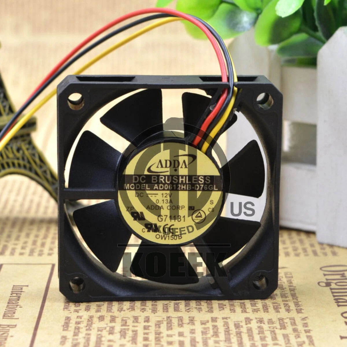 1PC ADDA AD0612HB-D76GL Cooling Fan DC 12V 0.13A 3Pin 60x60x20mm Case