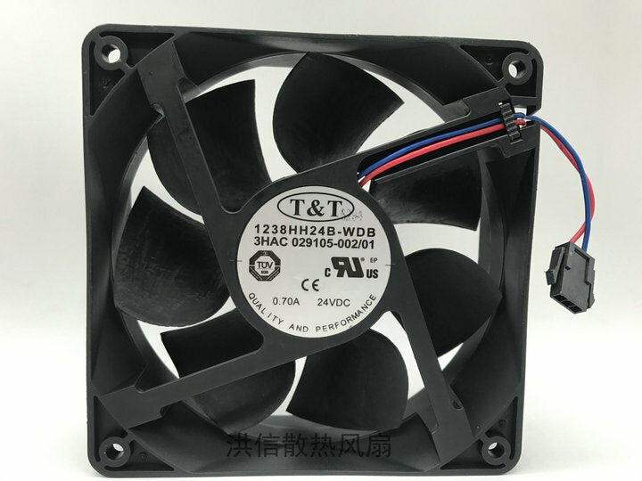 1pcs  T & T 1238HH24B-WDB 3HAC029105-002 / 01 24V 0.70A ABB Robot Cooling Fan