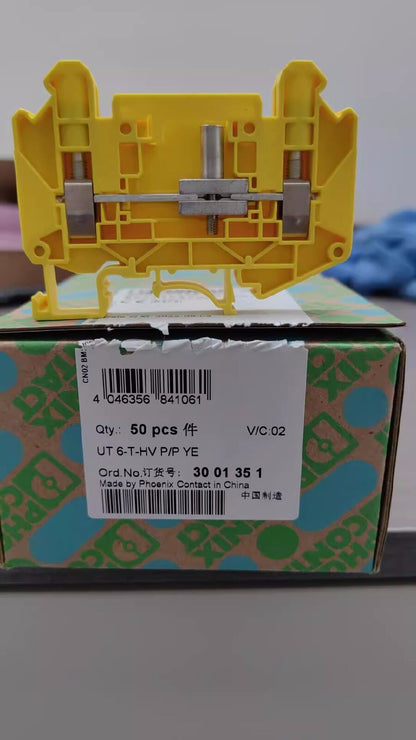 new 50pcs Phoenix Breaking Test Terminal UT 6-T-HV YE Order Number 3001351 - PHOENIX